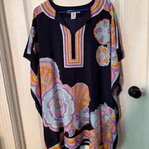 Trina Turk dress, size M/L, Navy, pink, purple, orange